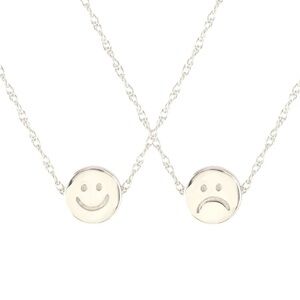 KRIS NATIONS HAPPY SAD STERLING SILVER CHAIN NECKLACE